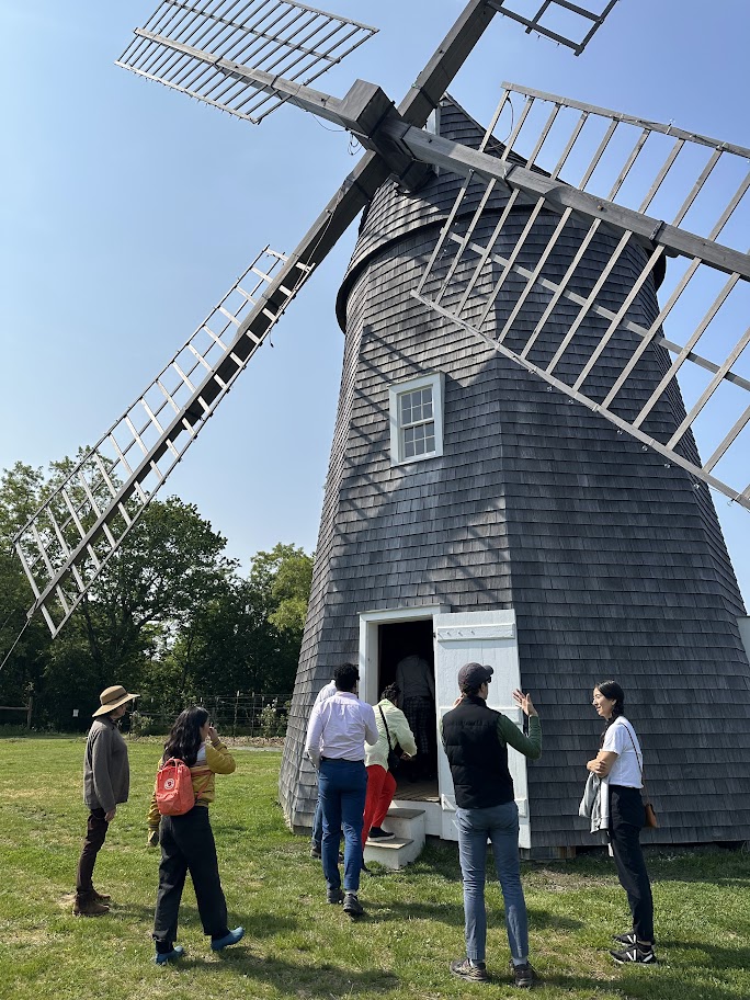 Visitors at the 1810 Windmill at Sylvester Manor